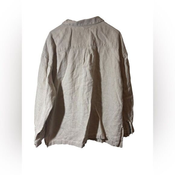 EILEEN FISHER | 100% linen button up shirt top large - Picture 2 of 3